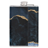 Flasques Marbre de pierre précieuse d'agate bleu marine or (Dos)