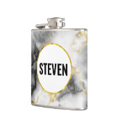 Flasques Marbre gris blanc moderne avec Mariage de ruban or (Gauche)