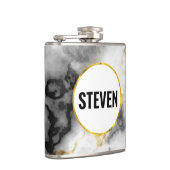 Flasques Marbre gris blanc moderne avec Mariage de ruban or (Droite)