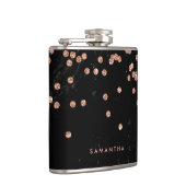 Flasques Marbre noir avec Faux Rose Gold Confetti (Droite)