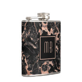 Flasques Marbre noir or rose Monogramme (Droite)