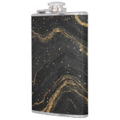 Flasques Marbre Noir Veines D'or Luxe Abstrait (Gauche)