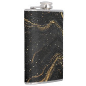 Flasques Marbre Noir Veines D'or Luxe Abstrait (Droite)