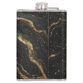 Flasques Marbre Noir Veines D'or Luxe Abstrait (Dos)