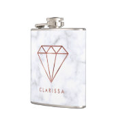 Flasques marbre rose de blanc de diamant d'or de faux clair (Gauche)