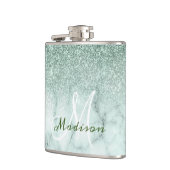 Flasques Marbre Vert Menthe Pailleté Monogram Ombre (Gauche)