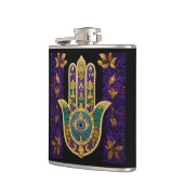 Flasques Mardi Gras Gold violet vert Hamsas Art (Gauche)