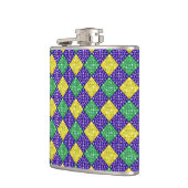 Flasques Mardi Gras Harlequin Motif du carnaval de Diamond (Gauche)