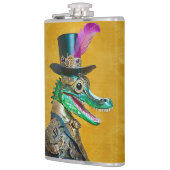 Flasques Mardi Gras Steampunk Party Animal Alligator (Gauche)