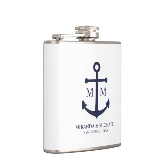 Flasques Mariage Ancre bleu marine (Droite)