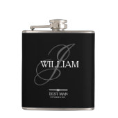 Flasques Mariage Best Man Cadeau Monogramme + Nom Cool mode (Devant)