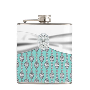 Flasques Mariage bleu turquoise