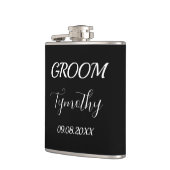 Flasques Mariage cadeau Groom Black Elegant Simple (Gauche)