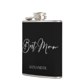 Flasques Mariage chic noir blanc moderne personnalisé témoi (Gauche)