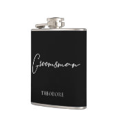 Flasques Mariage chic noir blanc moderne sur mesure pour ga (Gauche)