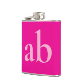 FLASQUES MARIAGE CONTEMPORAIN ÉLÉGANT NOM PERSONNALISÉ ROSE (Gauche)