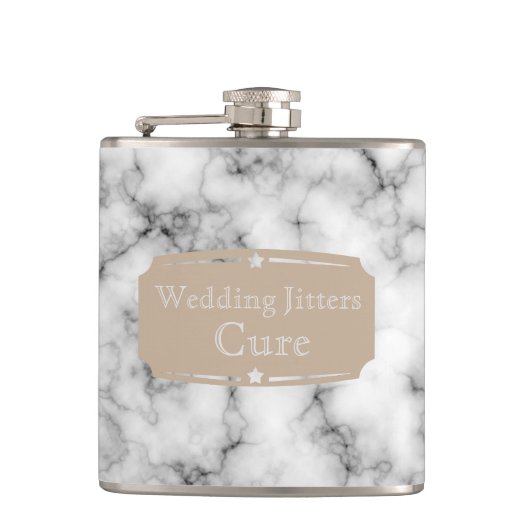 Flasques Mariage de Courage Liquide Jitters motif de Marbre (Devant)