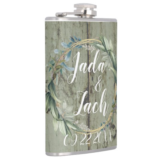 Flasques Mariage de courroie feutrée rustique (Droite)