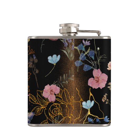 Flasques Mariage de jardin papillon noir (Dos)