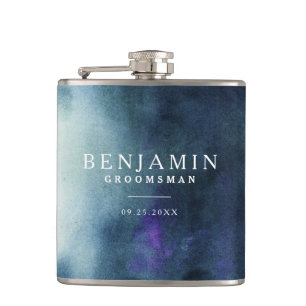 Flasques Mariage de la Marine Blue Groomsman