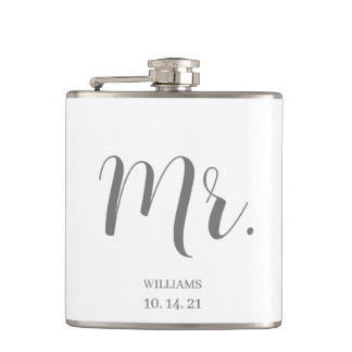 Flasques Mariage de script Groom personnalisé
