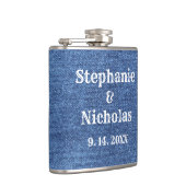 Flasques Mariage de thème bleu blanc Denim (Droite)