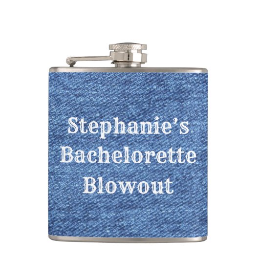Flasques Mariage de thème bleu blanc Denim (Devant)