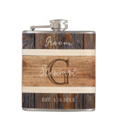 Flasques Mariage de tons rustiques en bois (Devant)