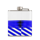 Flasques Mariage Engagement Rayure Blanche Bleu Royal (Dos)