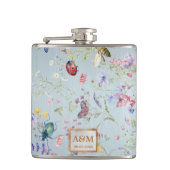 Flasques Mariage Fleur sauvage élégant bleu (Devant)