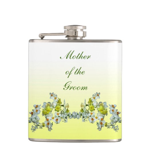 Flasques Mariage floral jaune Mère de la chambre (Devant)