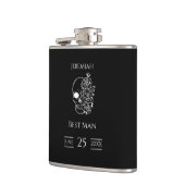 Flasques Mariage gothique noir et blanc Best Man (Gauche)