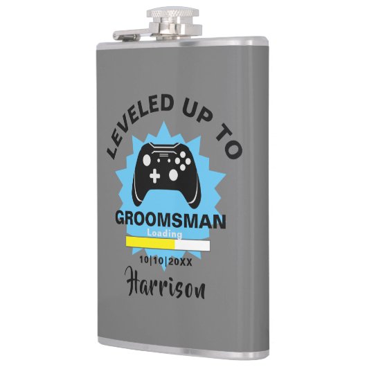 Flasques Mariage Groomsman Levelup Gamer Fun (Gauche)