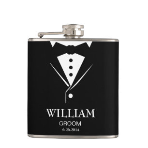 Flasques Mariage Mens Groom et Groomsmen Tuxedo
