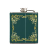Flasques Mariage Monogramme Classic Gold Frame Dark Green (Dos)