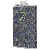 Flasques Mariage Monogramme Décor de la Marine Blue Gold (Gauche)