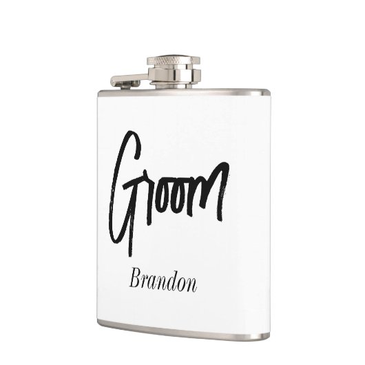 Flasques Mariage Noir Blanc du Marié (Gauche)