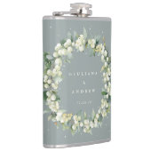 Flasques Mariage personnalisé Snowberry & Eucalyptus Wreath (Droite)