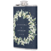 Flasques Mariage personnalisé Snowberry & Eucalyptus Wreath (Gauche)