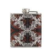 Flasques Mariage rustique en cuir multi couleurs et dentell (Dos)