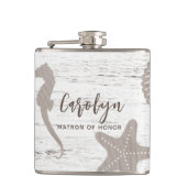 Flasques Mariage Thème Plage Bois Grain (Devant)