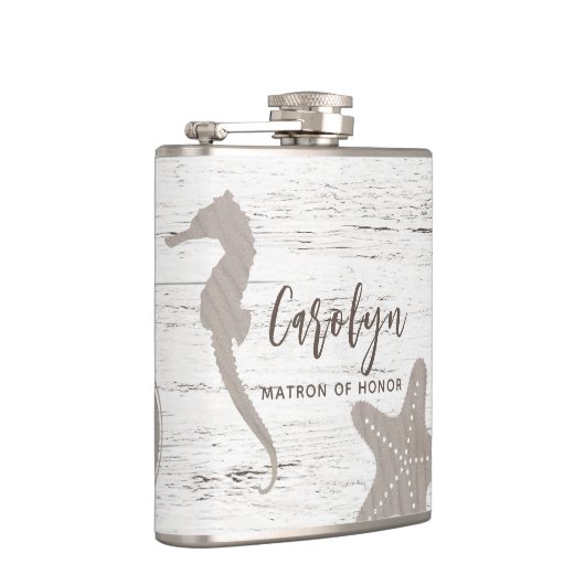 Flasques Mariage Thème Plage Bois Grain (Droite)