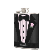Flasques Mariage Tuxedo rose et gris (Gauche)