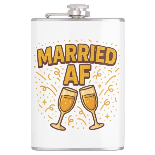 Flasques Marié à fond Flask – Cadeau de mariage drôle (Devant)