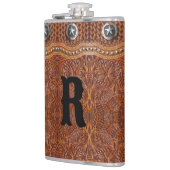 Flasques Marié avec monogramme de style country western rus (Gauche)