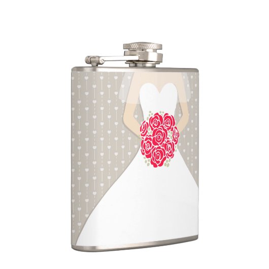 Flasques Mariée avec roses rouges fiole de hanche (Droite)