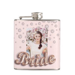 Flasques Mariée rose gold blush diamants enterrement de vie