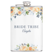 Flasques Mariée Tribe Corail Pêche Marine Floral Custom (Devant)