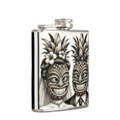 Flasques Mariés Aloha Tête d'ananas Tiki Mariage  (Droite)