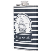 Flasques Marine Blue Luxury Boat Nom de famille (Gauche)